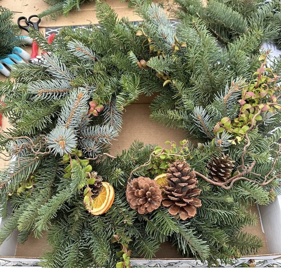 fresh evergreen wreath farwest
