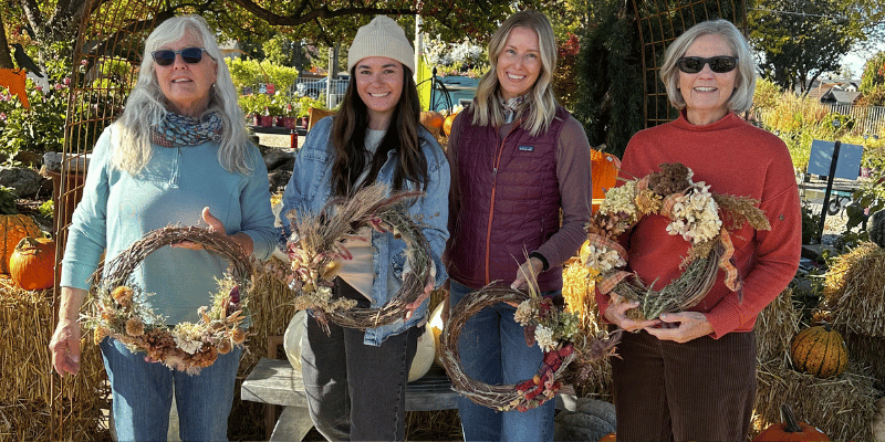 Fall dried floral wreath workshop