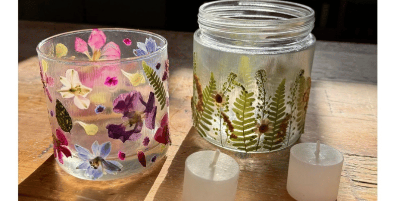 Pressed Flower Tea Light Holder Workshop